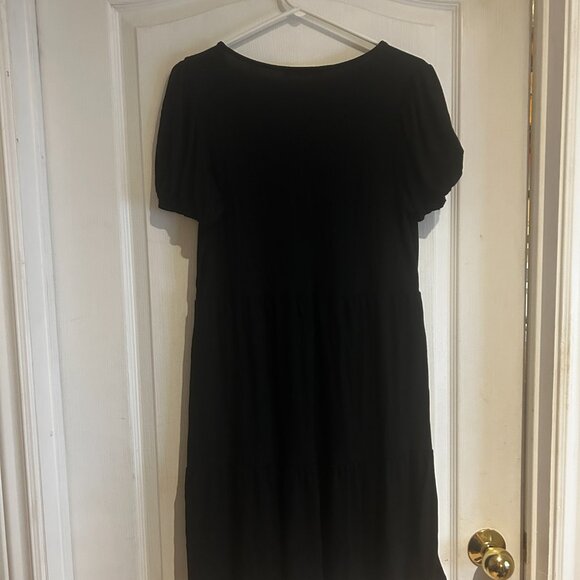 Dex Black Tiered Short Sleeve Dress – Size Small - Picture 3 of 3